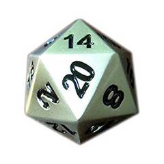 Solid Metal D20 Die